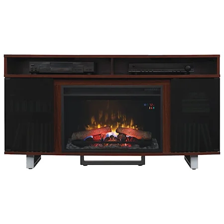 56" Media Mantel with Wire Access Holes